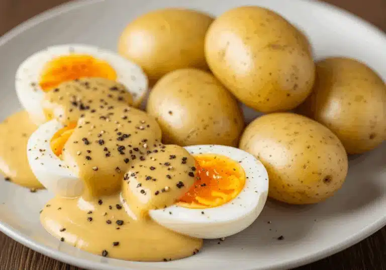 Eier in Senfsoße mit Kartoffeln