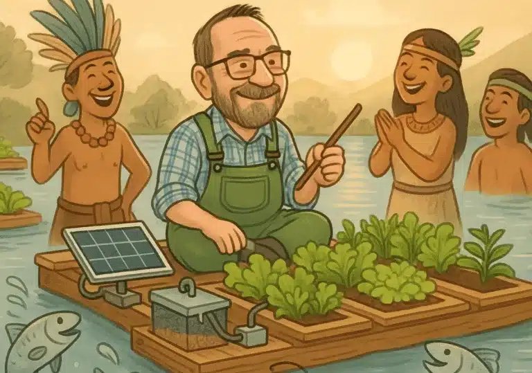 Schimon mit der Aquaponik bei den Azteken